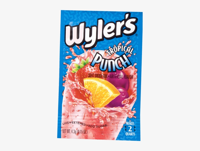 Wyler's Tropical Punch - Wylers Soft Drink Mix, Lemonade Flavor - 0.23 Oz, transparent png download
