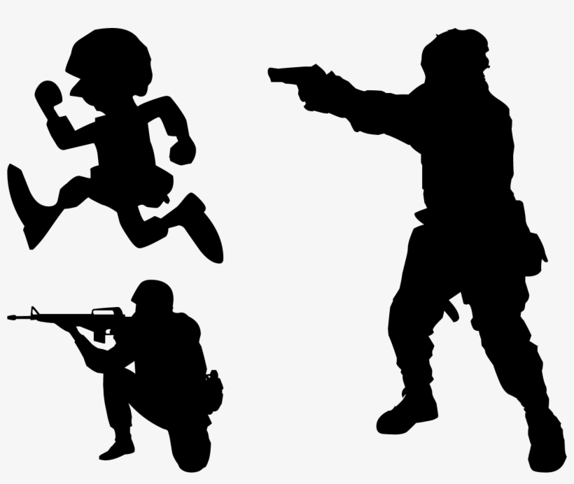 Soldier Silhouette Military Shooting Target - Gun Shooting Target Silhouette, transparent png download