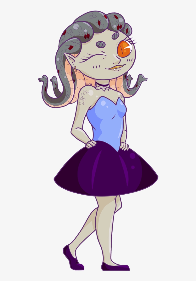 My Redraw Of My Gorgon Oc Is Done~ It Feels Good To - Cartoon, transparent png download