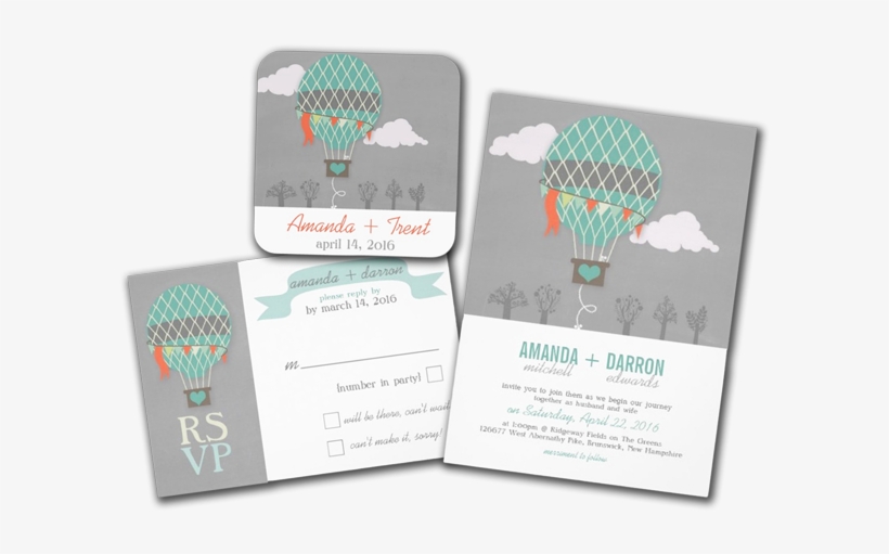 Vintage Hot Air Balloon Chalkboard Wedding Personalized - Hot Air Balloon, transparent png download