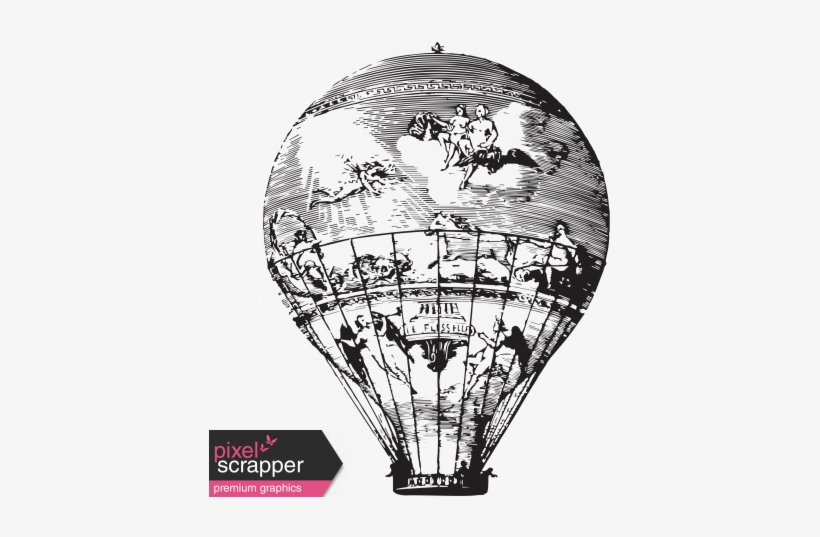 Vintage Balloon 10 Template - Hot Air Balloon, transparent png download