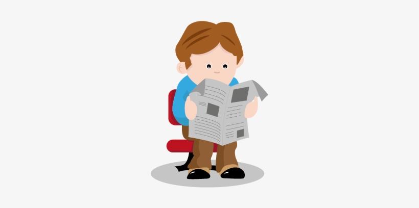 Leer-periodico - Sitting, transparent png download