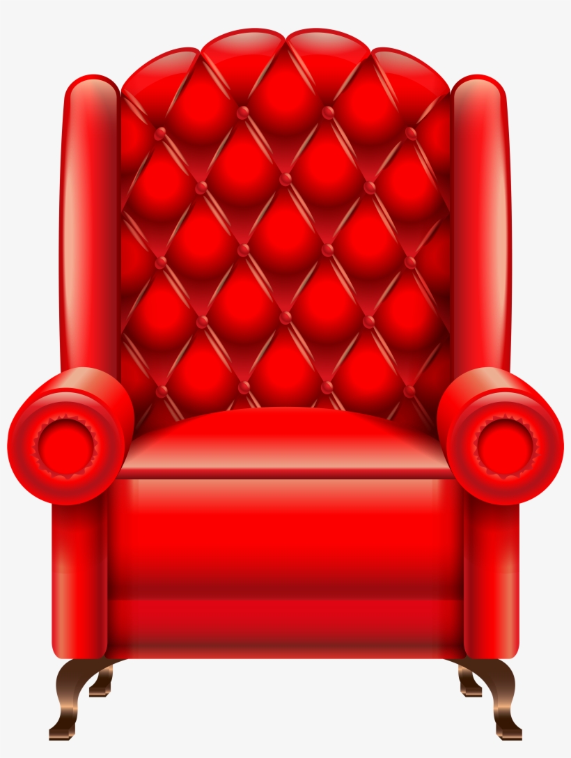 Red Armchair Transparent Png Clip Art Image - Chair, transparent png download