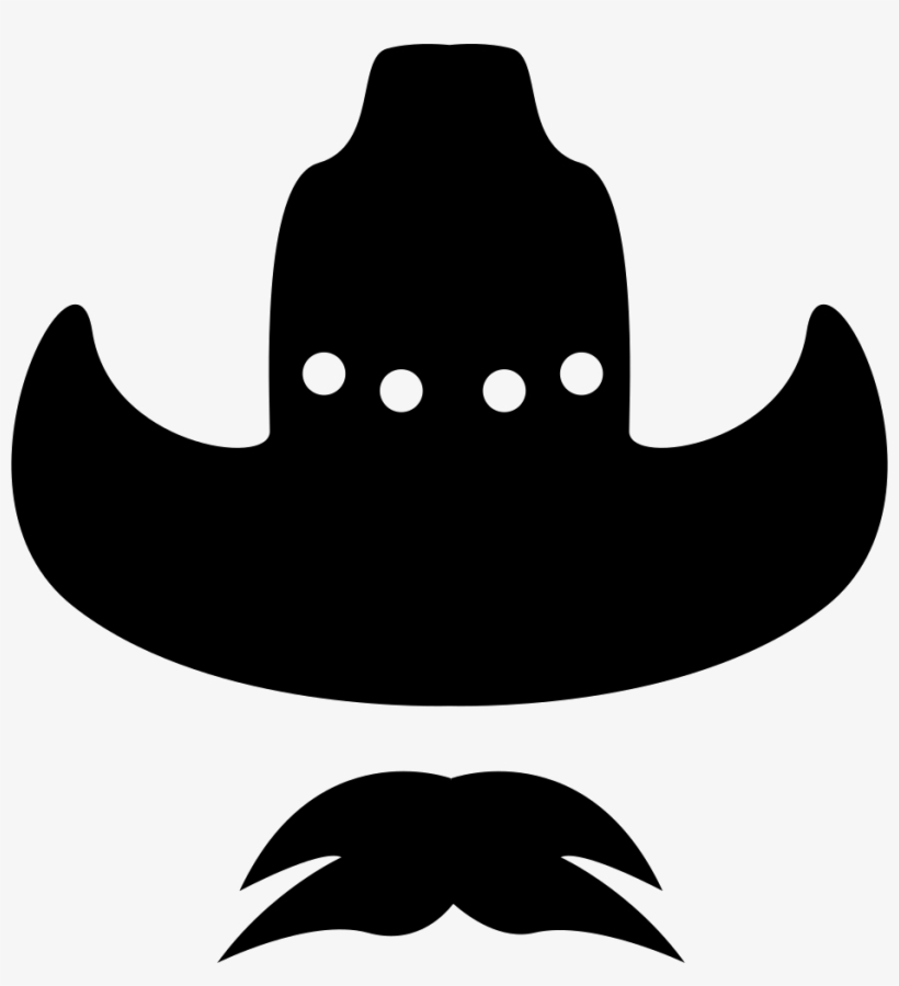 Cowboy Hat With Moustache Comments - Silueta De Sombrero Vaquero, transparent png download
