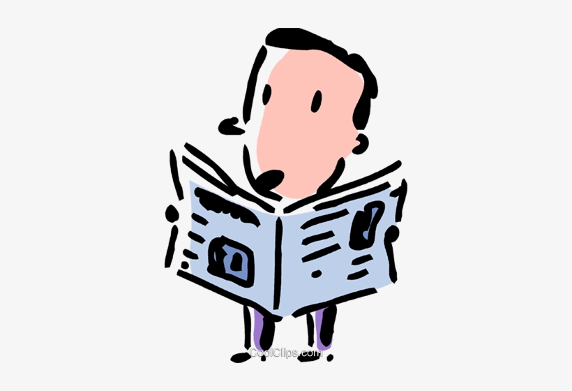 Hombre Leyendo El Periódico Libres De Derechos Ilustraciones - Человек Читает Пнг, transparent png download