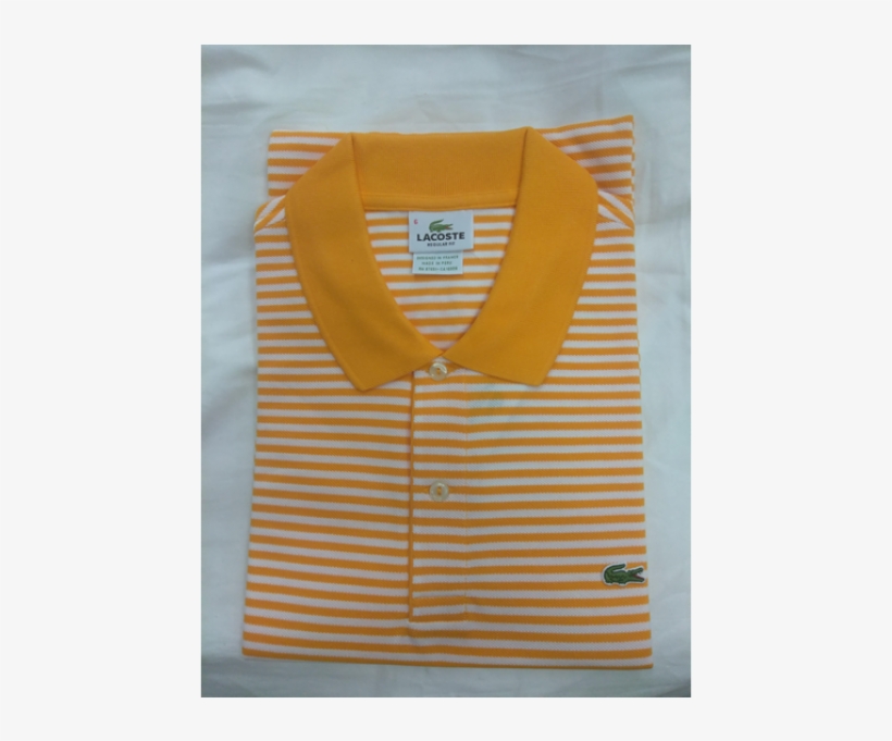 Men's Striped Knit Polo Shirt - Lacoste Men's, transparent png download
