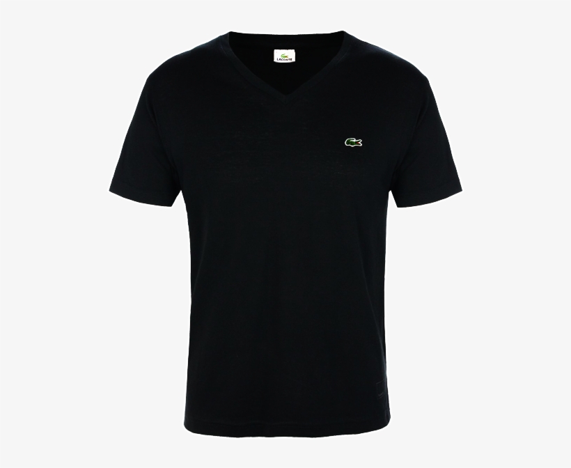 ~lacoste Black Pima Vneck Tee - Gildan Ultra Cotton T Shirt Black, transparent png download