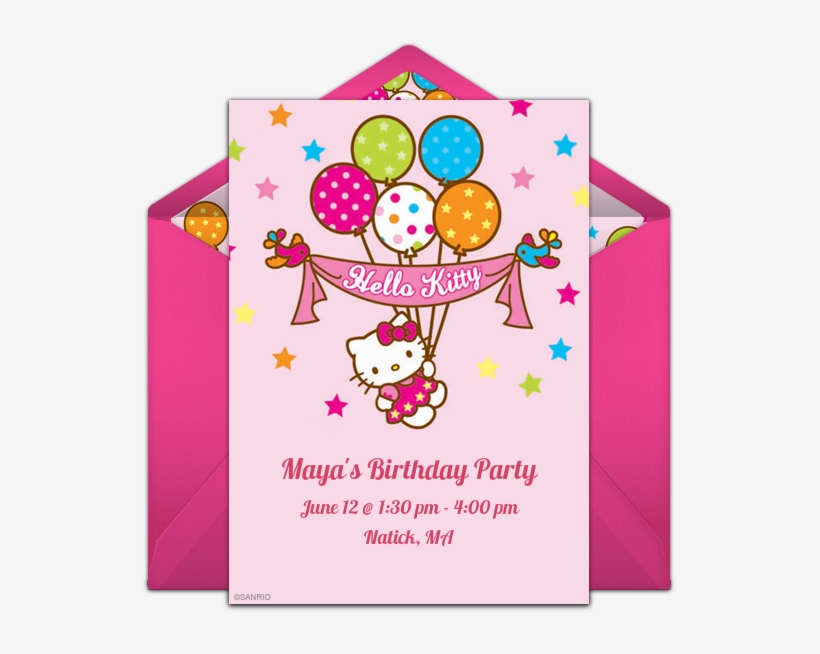 Hello Kitty Birthday Online Invitation - Hello Kitty Invitation, transparent png download
