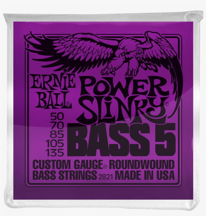 Ernie Ball Power Slinky 5 String Nickel Wound Electric - Ernie Ball Bass Strings, transparent png download