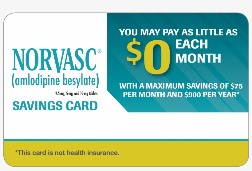 Norvasc Offers Savings To Patients - Amlodipine, transparent png download