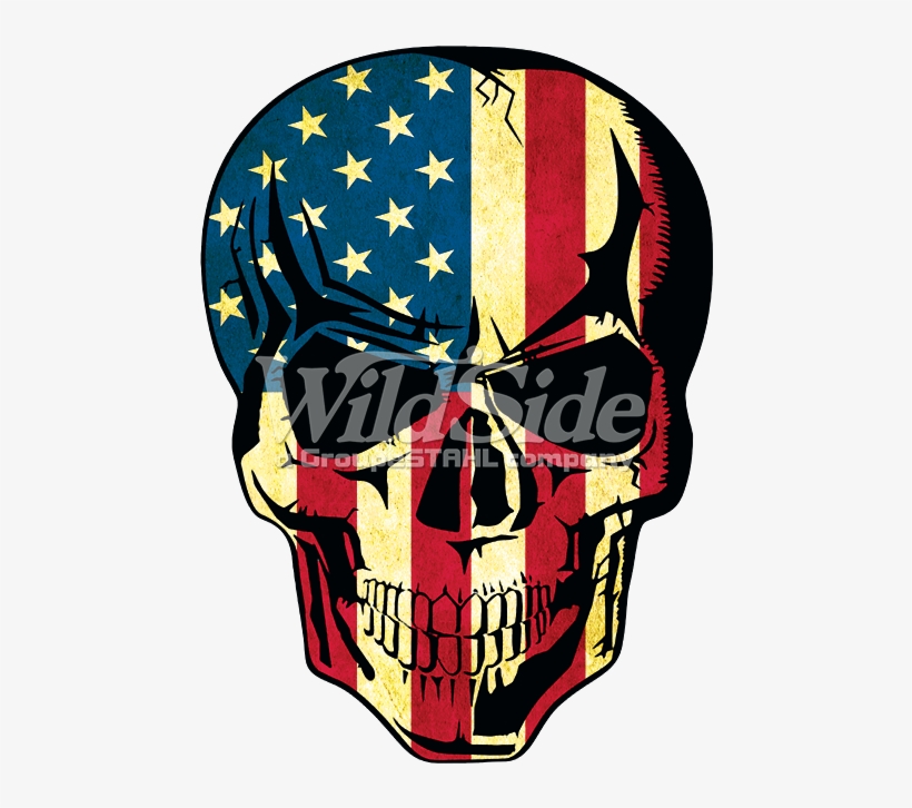 American Flag Skull - Skull America, transparent png download