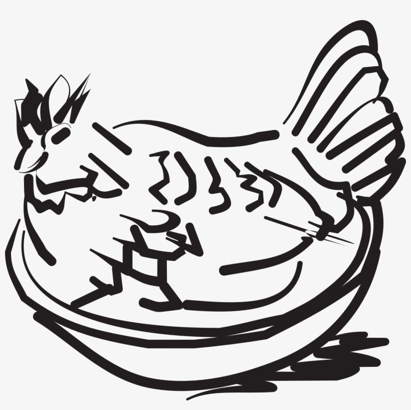 Drawing Of Chicken In The Bowl - Chicken In A Bowl, transparent png download