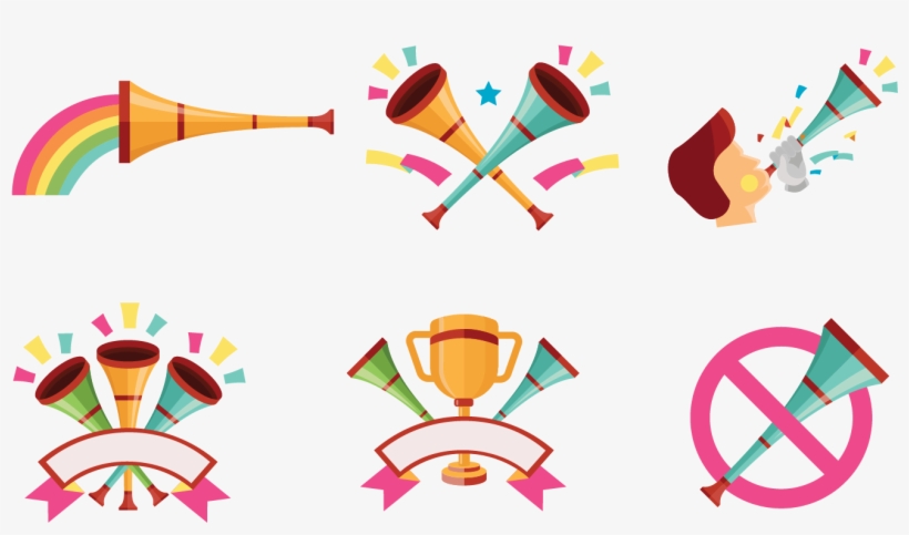 Celebratory Vuvuzela Vectors - Vuvuzela Vetor, transparent png download