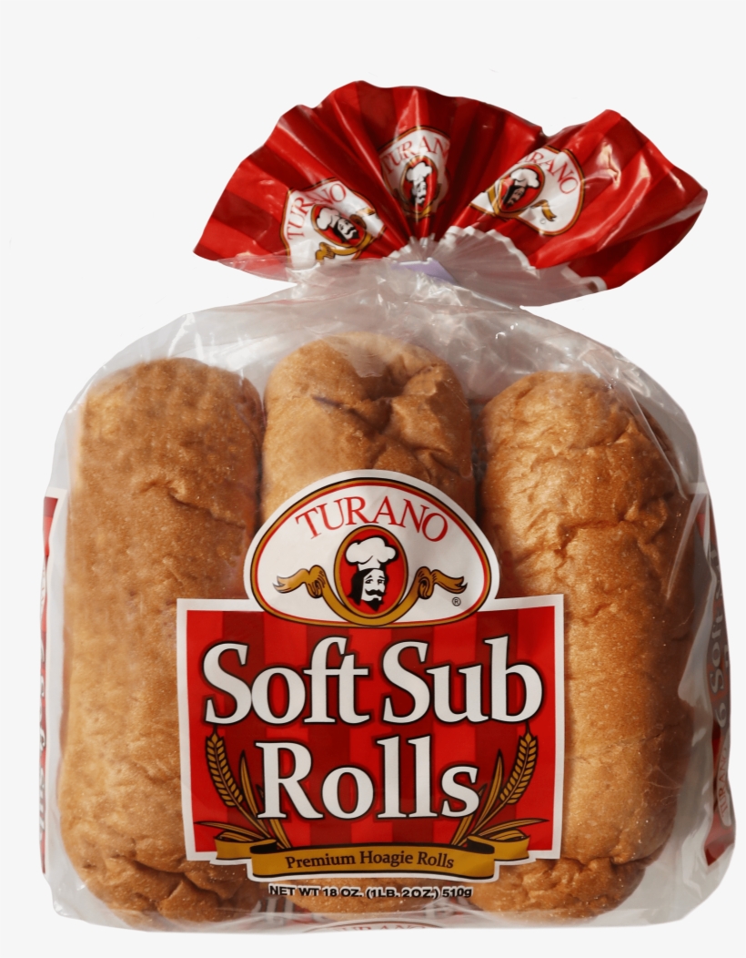 Home/at Your Grocer/sandwich Rolls - Turano Hoagie Rolls, Premium, Soft Sub - 6 Rolls, 18, transparent png download