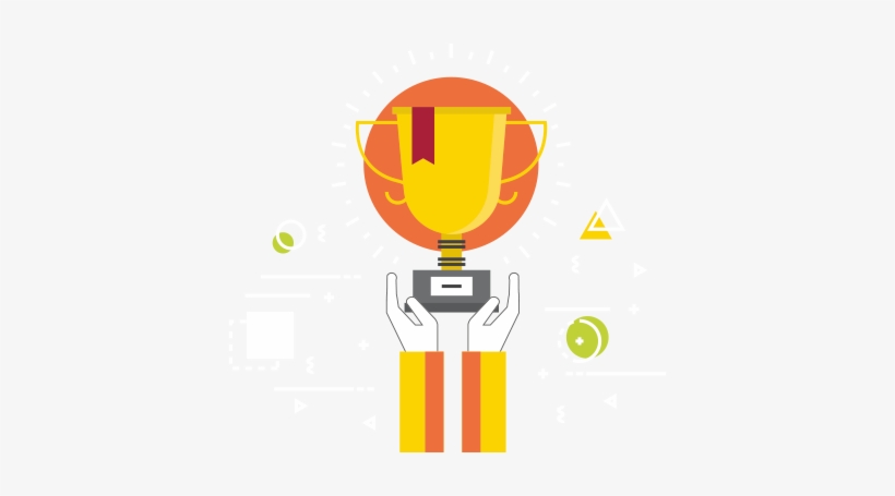 Achievement Icon, Trophy Being Held Up - Icon, transparent png download