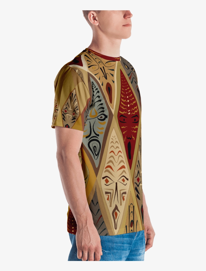 African Mask T-shirt - Marine Corps American Flag Shirt - Us Flag Shirt -, transparent png download