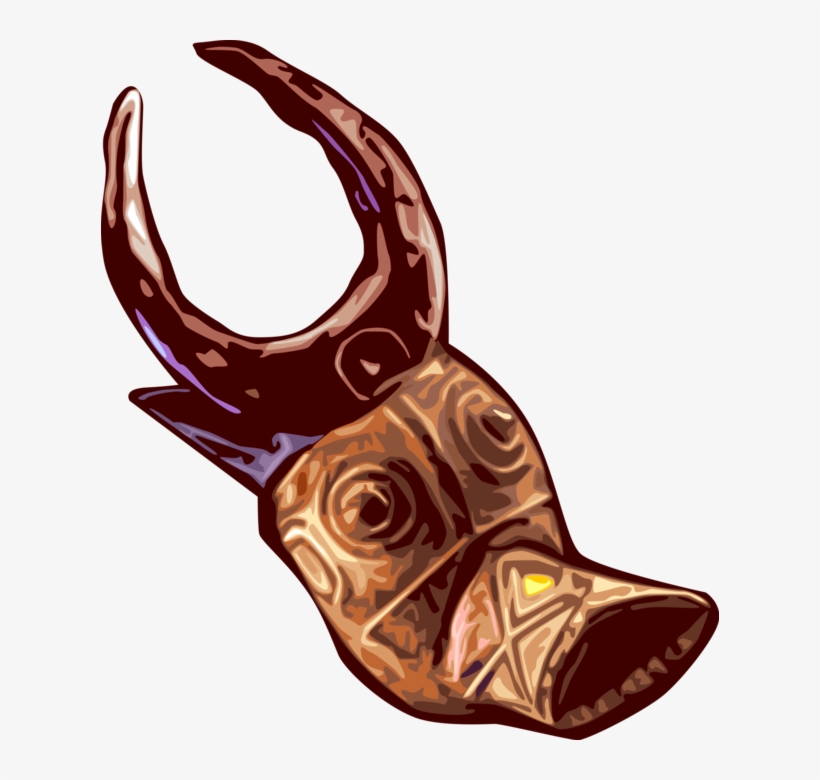 Vector Illustration Of African Traditional Carved Wooden - Traditional African Masks, transparent png download