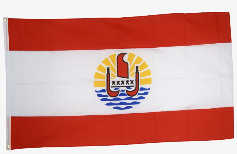 Drapeau Polynésie Française - Dimensions 90 X 150 Cm - Polyester Résistant, Hydrofuge, 2 œillets - Pour Extérieur/intérieur