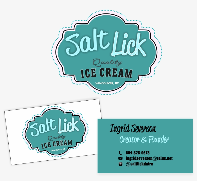 Salt Lick Ice Cream - Ice Cream Logo Card, transparent png download