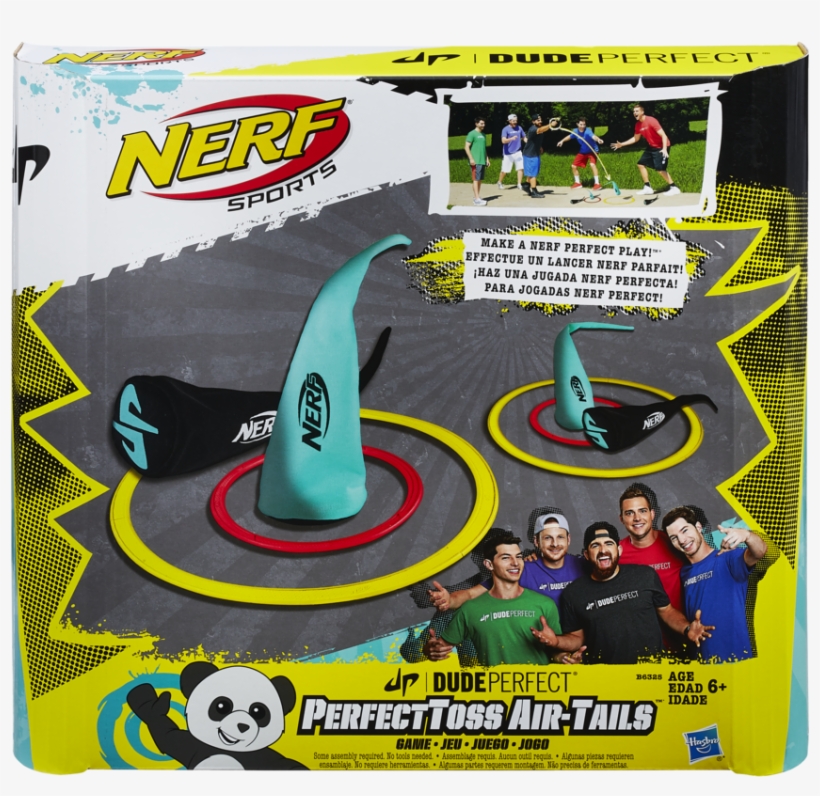 B6325as00 630509420889 Pkg 15 Medium 72dpi - Nerf Sports Dude Perfect Perfecttoss Air-tails Game, transparent png download