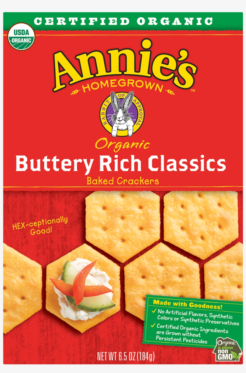 Annie's Organic Buttery Rich Classic, Baked Snack Crackers, - Organic Crackers, transparent png download