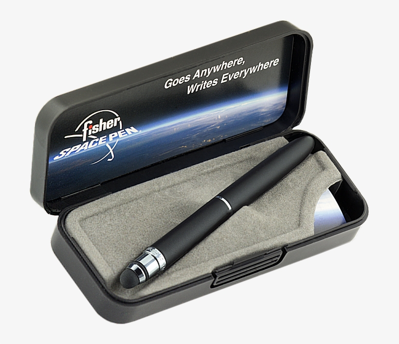 Fisher Black Bullet Grip Space Pen With Stylus - Fisher Bullet Black Space Pen With Stylus, transparent png download