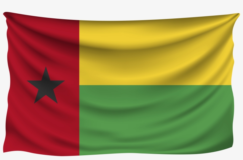Guinea Bissau Wrinkled Flag - Guinea-bissau, transparent png download
