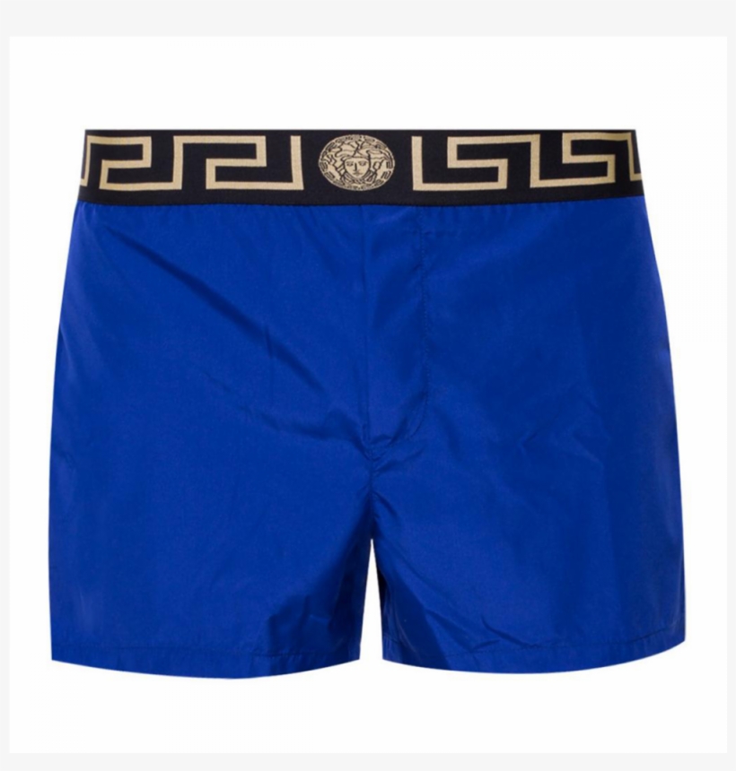 Versace Greek Key Border - Versace Underwear Men Logo Nylon Long Swim Shorts Black, transparent png download