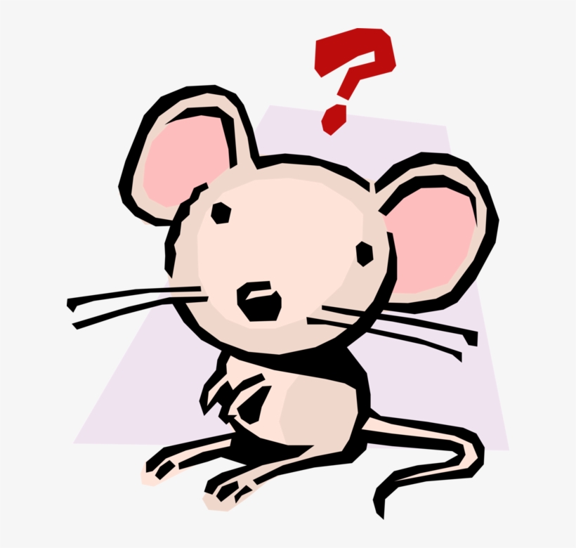 Vector Illustration Of Cartoon Rodent Mouse Ponders - Vector Graphics, transparent png download