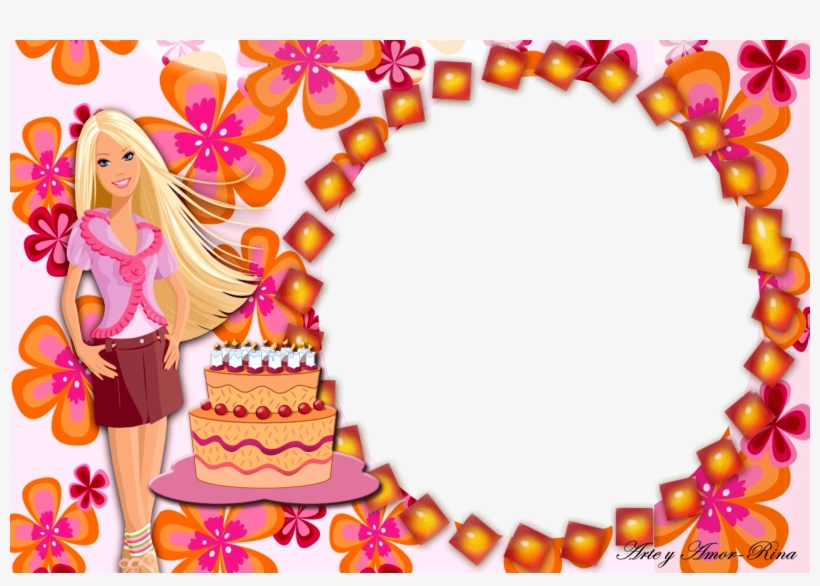 Marco De Foto De Cumpleaños Barbie Rosa - Barbie, transparent png download