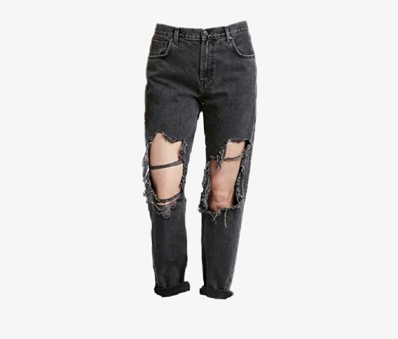 Sticker Rippedjeans Black Edgy Ripped - Clothing, transparent png download