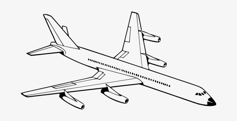 Airplane Aircraft Drawing Aviation Black And White - Sketch Of An Aeroplane, transparent png download