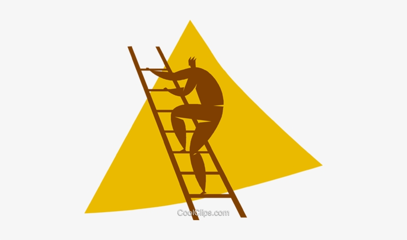 Person Climbing A Ladder Royalty Free Vector Clip Art - Clip Art, transparent png download