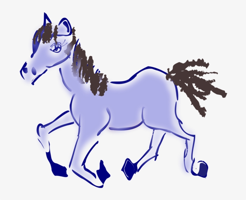 Cartoon Horse Clipart - Purple Pony Shower Curtain, transparent png download
