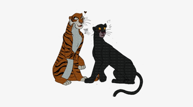 The Jungle Book - Jungle Book Shere Khan And Bagheera, transparent png download