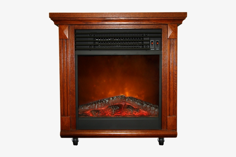 20” Compact Oak Electric Fireplace With Caster Wheels - Duluth Forge Compact Cherry Oak Electric Fireplace, transparent png download