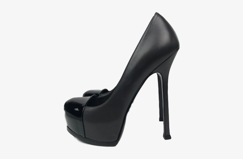 Yves Saint Laurent Tribute Double Platform Pump Black - High-heeled Shoe, transparent png download
