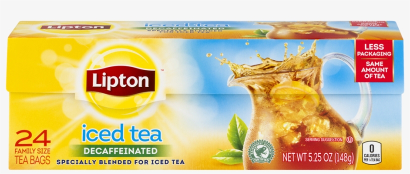 Lipton Iced Tea Decaffeinated, 24 Ct - Lipton Family Black Iced Tea Bags Unsweetened 24 Ct, transparent png download