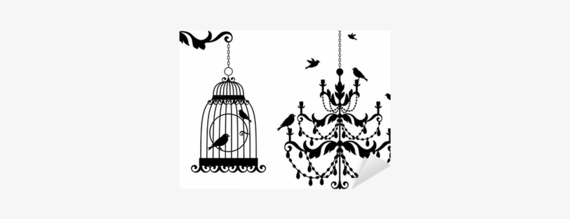 Antique Birdcage And Chandelier With Birds, Vector - Invitation Card Classic For Opening, transparent png download