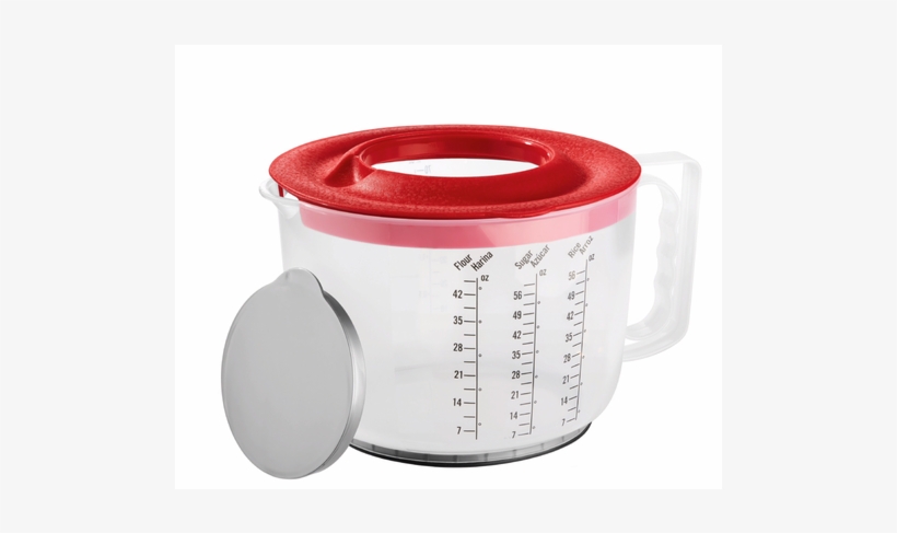 Measuring And Mixing Cup, Red - Ernesto Mess - / Mixbecher / Quirltopf Mit Spritzschutzdeckel, transparent png download