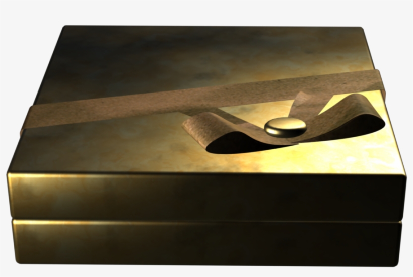 Holiday Themed Video Clipart Of A Gold Gift Box - 20003, transparent png download
