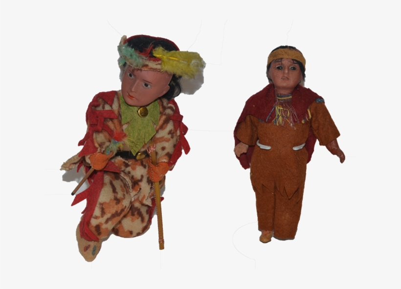 Antique Doll Set Bisque Indian Dolls Wonderful Two - Doll, transparent png download