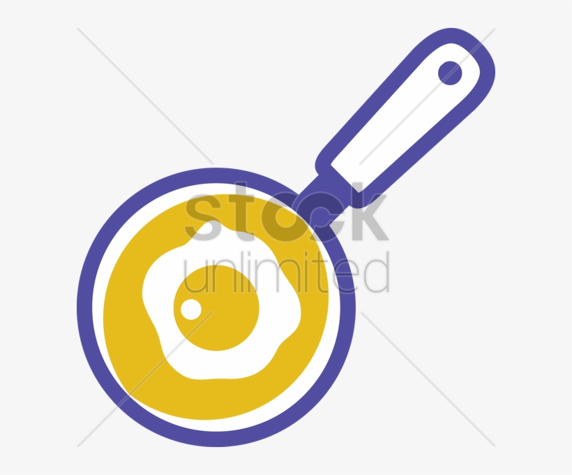 Frying Pan With An Egg Vector Clipart 1238806 Stock - Frying Pan, transparent png download