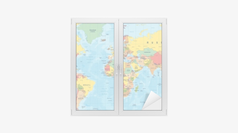Vinilo Para Cristal Y Ventana Vector De Mapa Del Mundo - Atlas, transparent png download