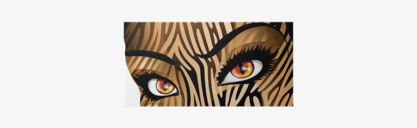 Occhi Donna Tigre Tiger Woman's Eyes Vector Poster - Bengal Tiger, transparent png download