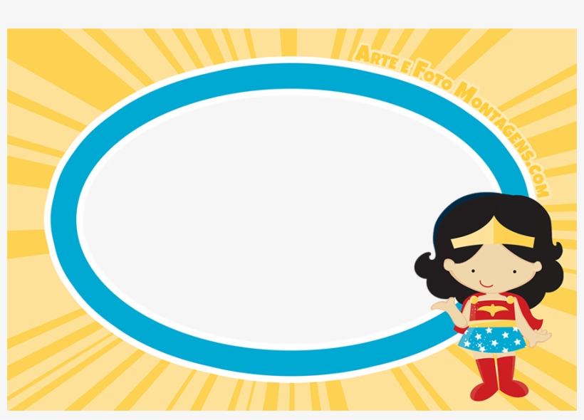 Montagem Para Fotos - Moldura De Mulher Maravilha, transparent png download