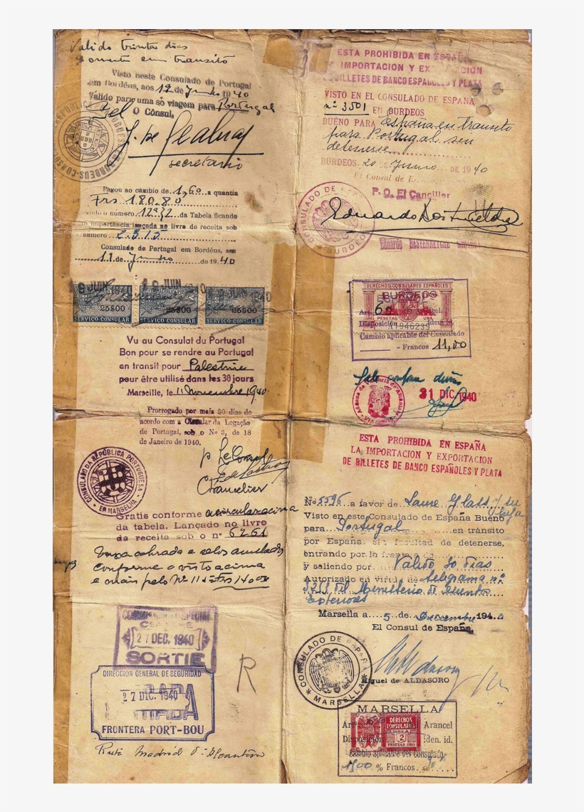 Passport With Aristides De Sousa Mendes Life-saving - Document, transparent png download