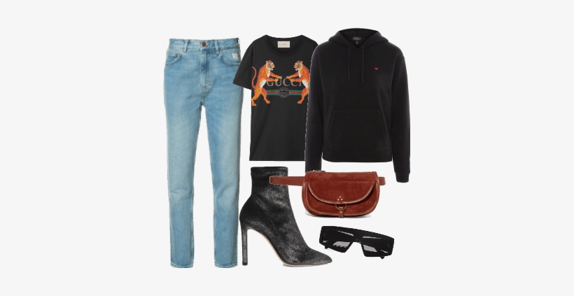 Gucci Gang - Pointed Toe Slip-on Chunky Heel Women's Ankle Boots, transparent png download