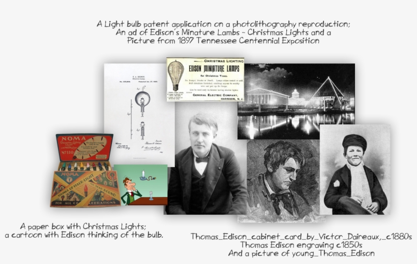 Edison Christmas Lights - Thomas Edison (1847-1931) Namerican Inventor Wood Engraving, transparent png download