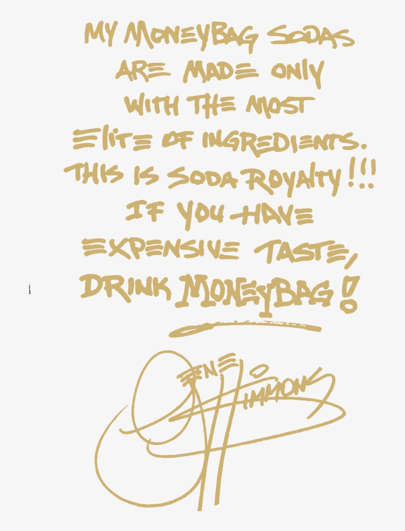 Shop Gene Simmons Moneybag Soda - Handwriting, transparent png download